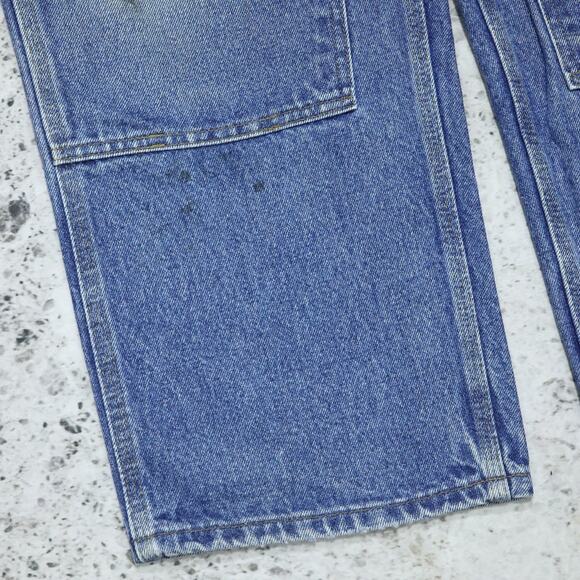 Vintage Carhartt B73 DST Faded Blue Jeans Denim Double Knee Carpenter Pant 35x29 - Picture 9 of 16